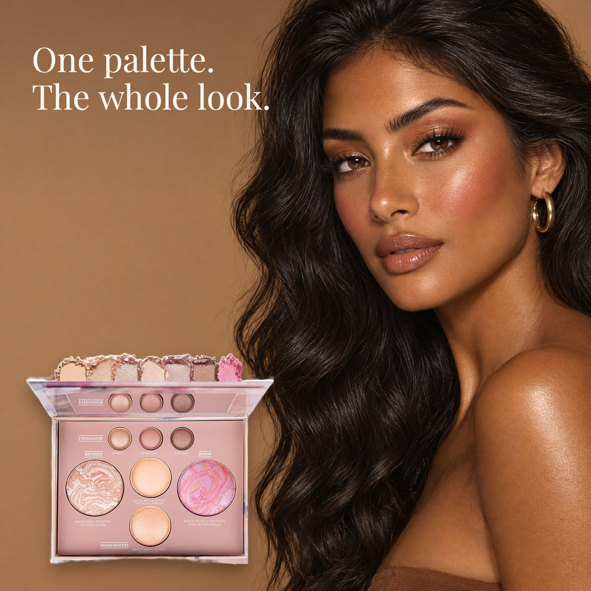 The bronzed, glowing look with the Baked Full Face Basics palette
