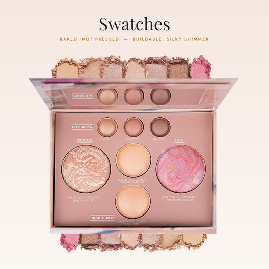 Baked Full Face Basics with swatches of every shade